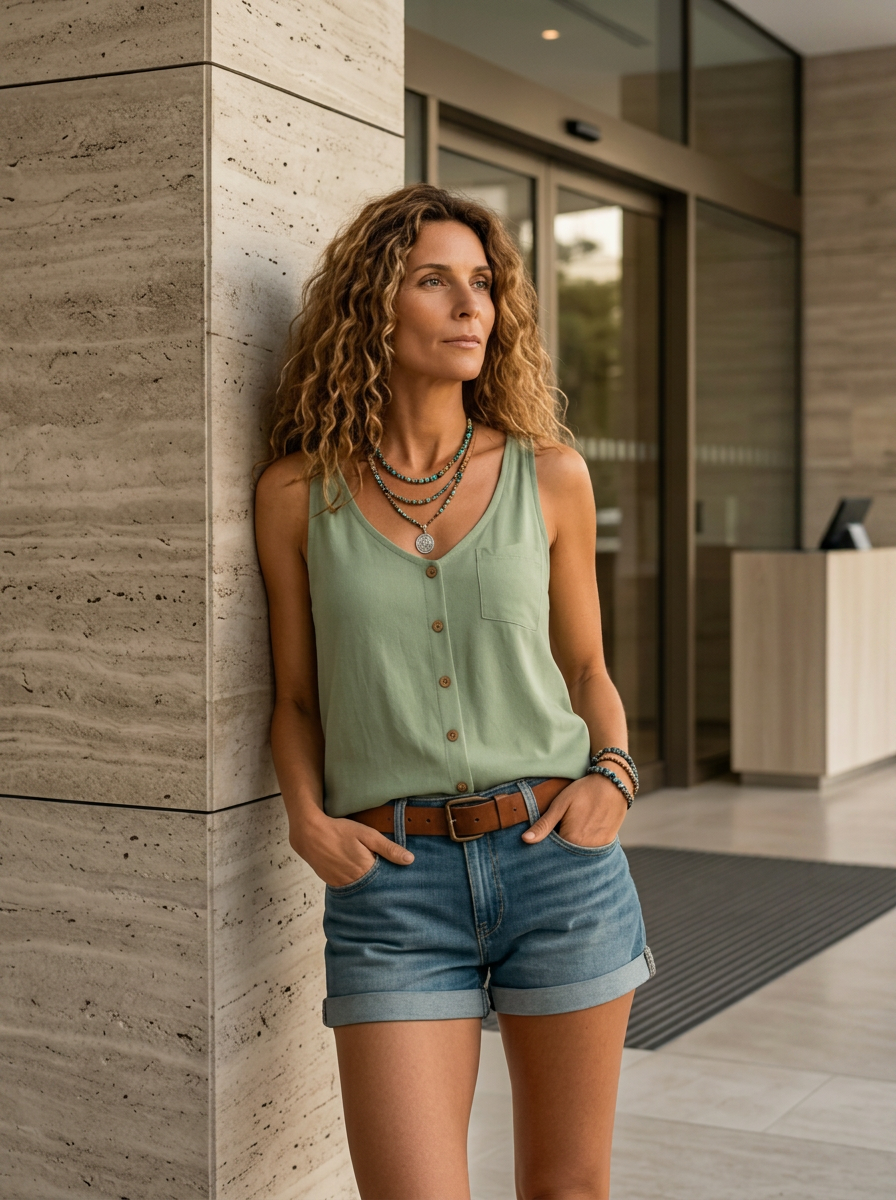 Women's Tank Top Airy V-Neck Sleeveless Summer Style
