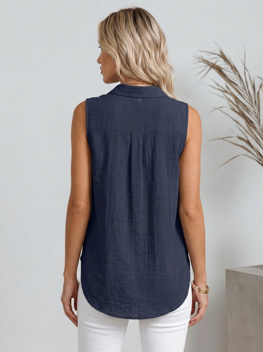 Women's Buttoned Sleeveless Blouse