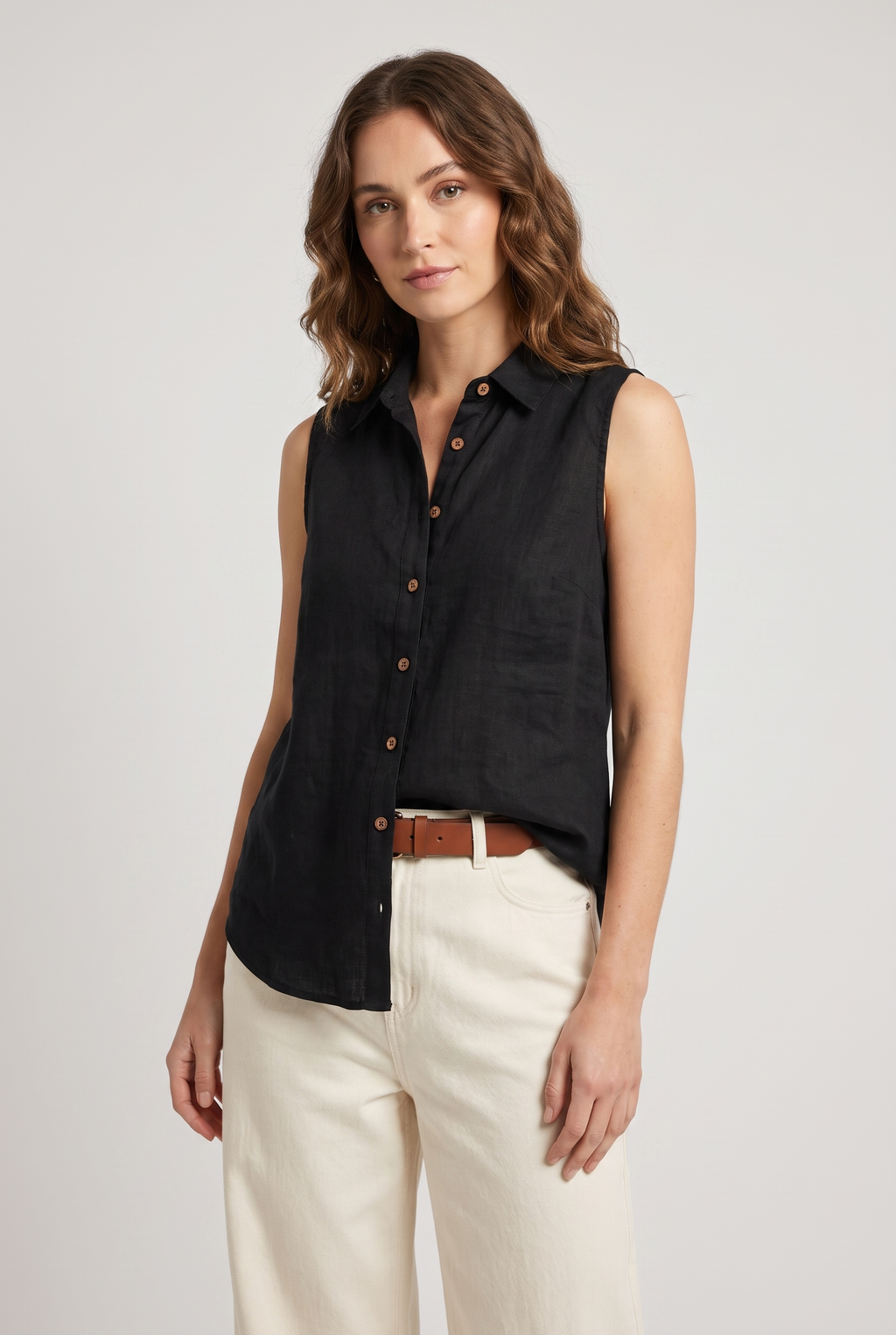 Women's Button Sleeveless Shirt
