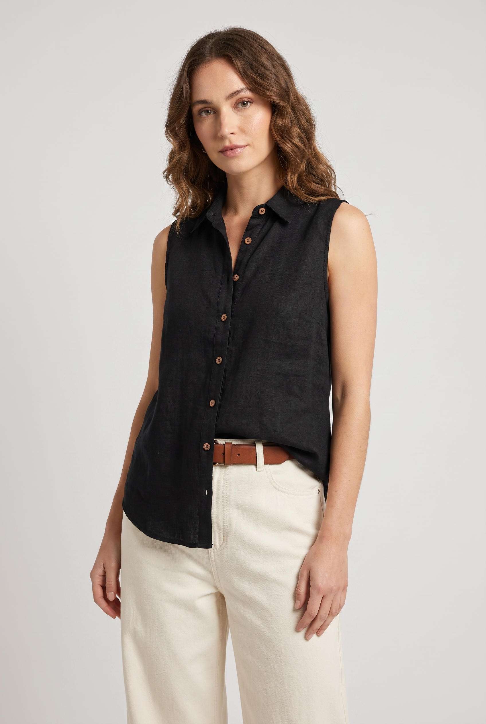 Women's Button Sleeveless Shirt