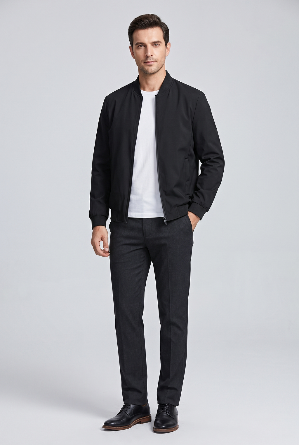 Men's Slim Fit Stand Collar Jacket