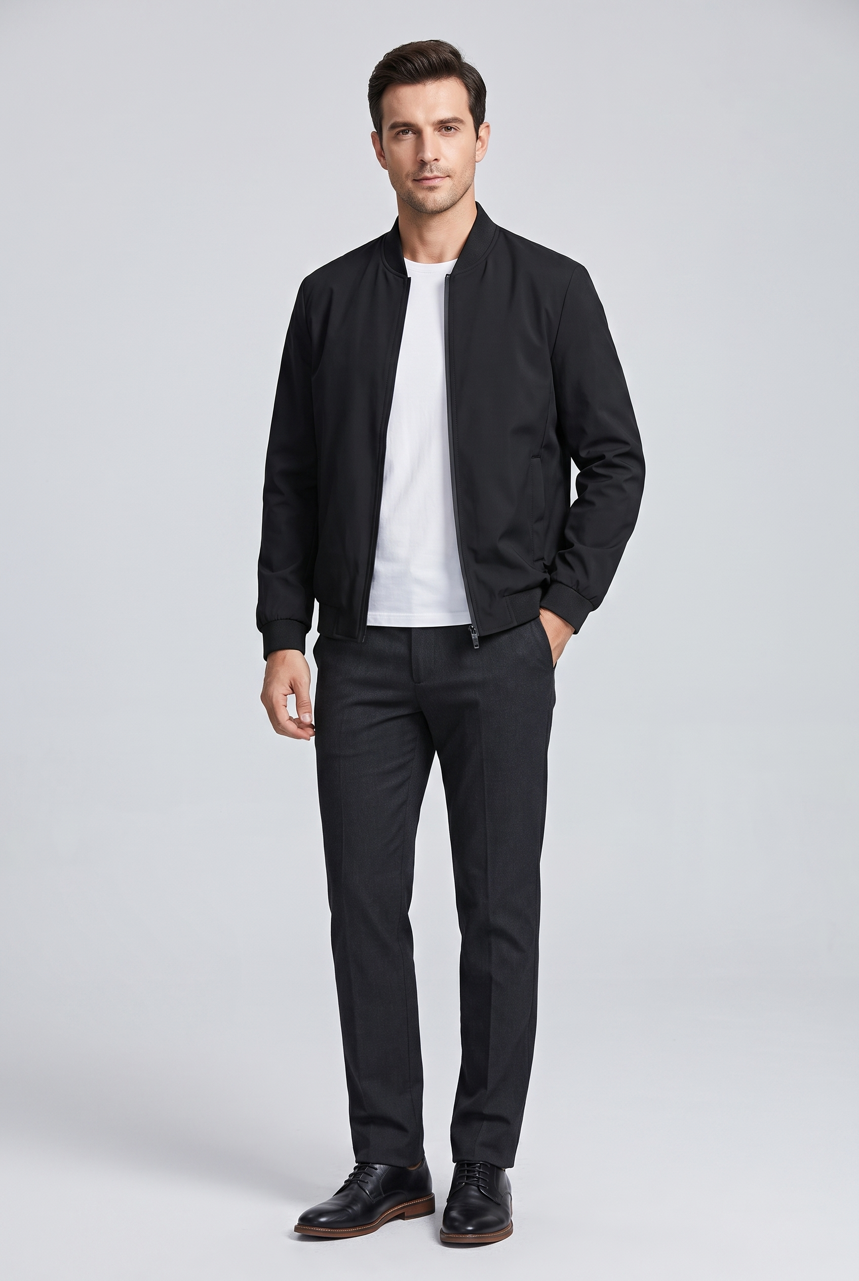 Men's Slim Fit Stand Collar Jacket