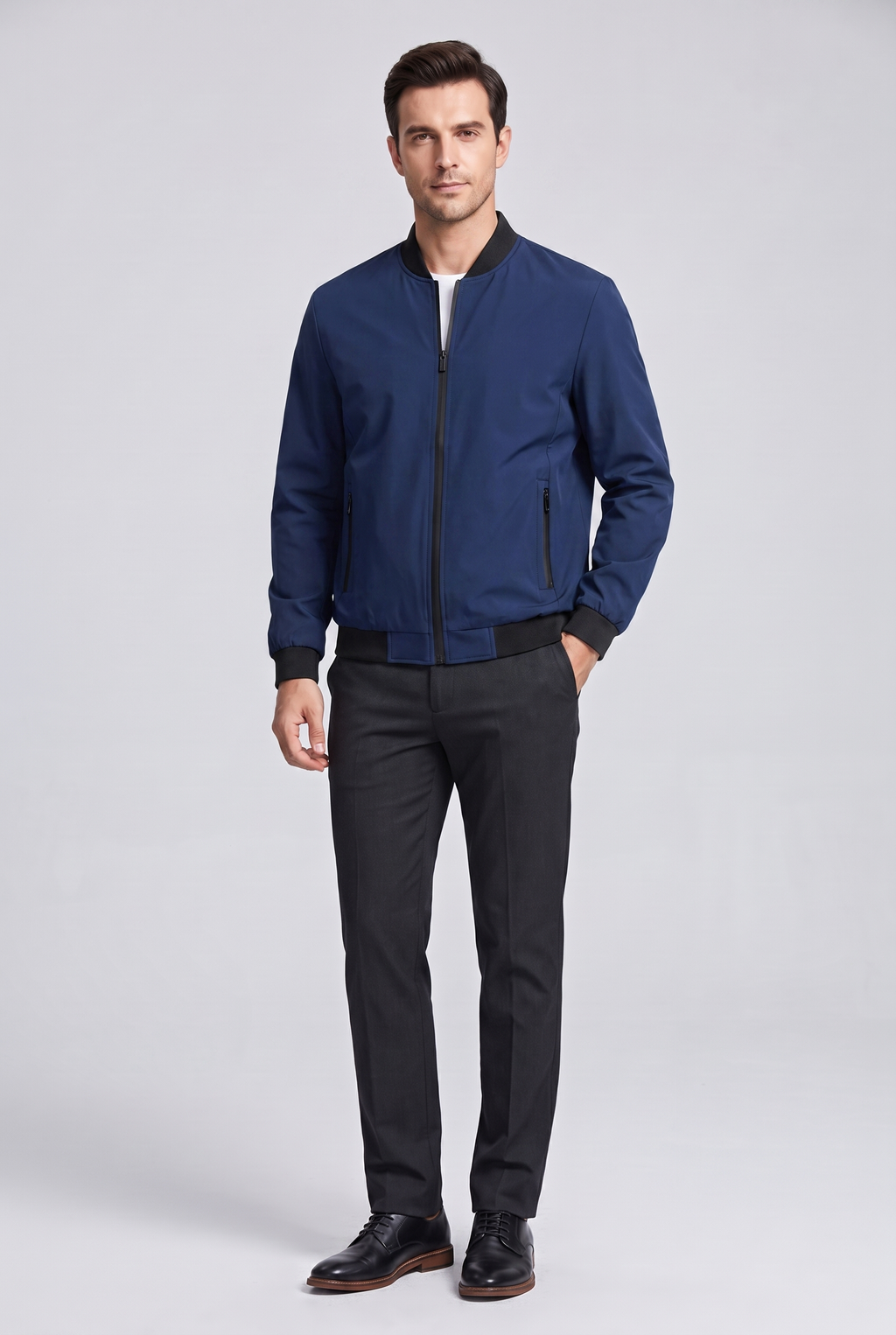 Men's Slim Fit Stand Collar Jacket