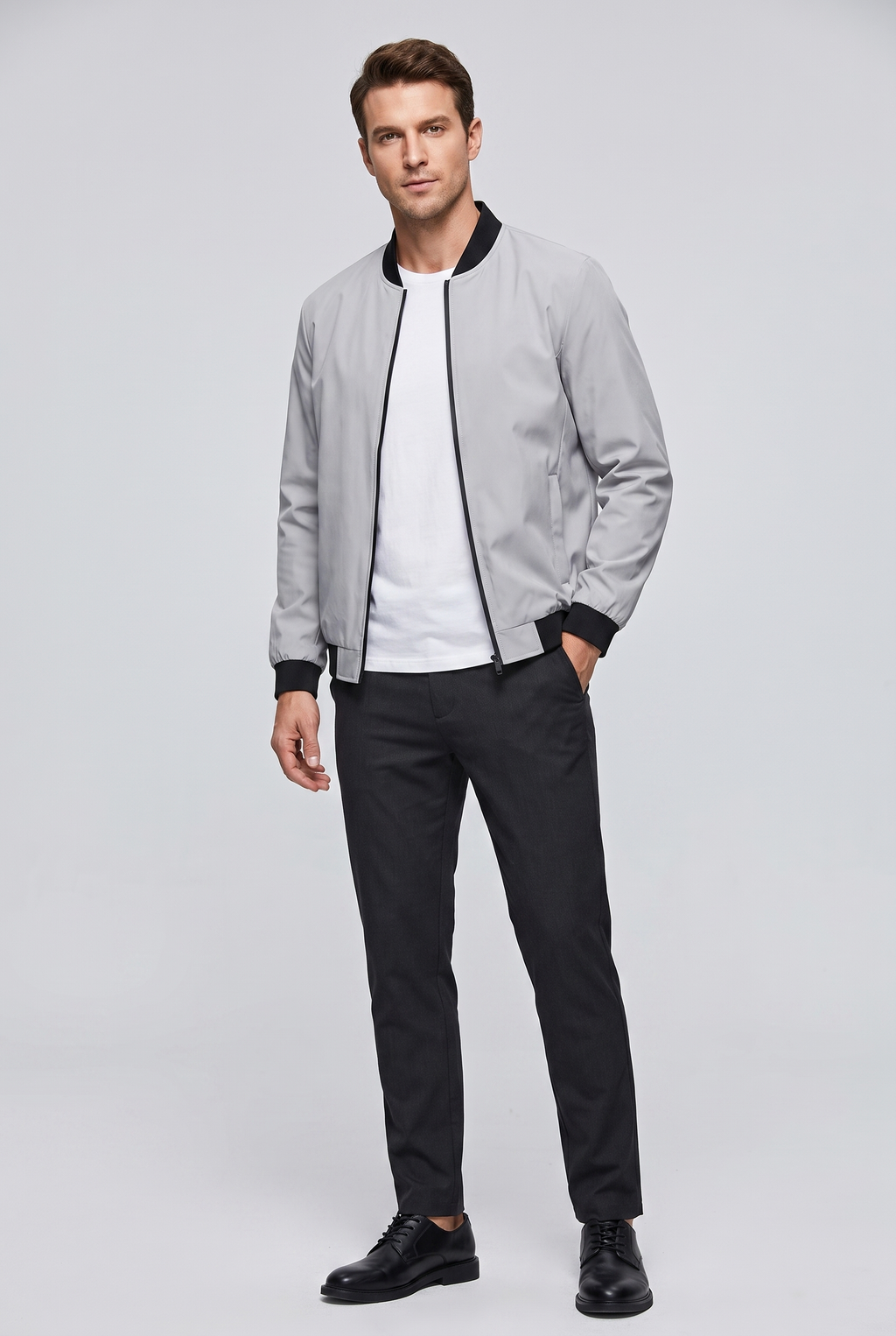 Men's Slim Fit Stand Collar Jacket