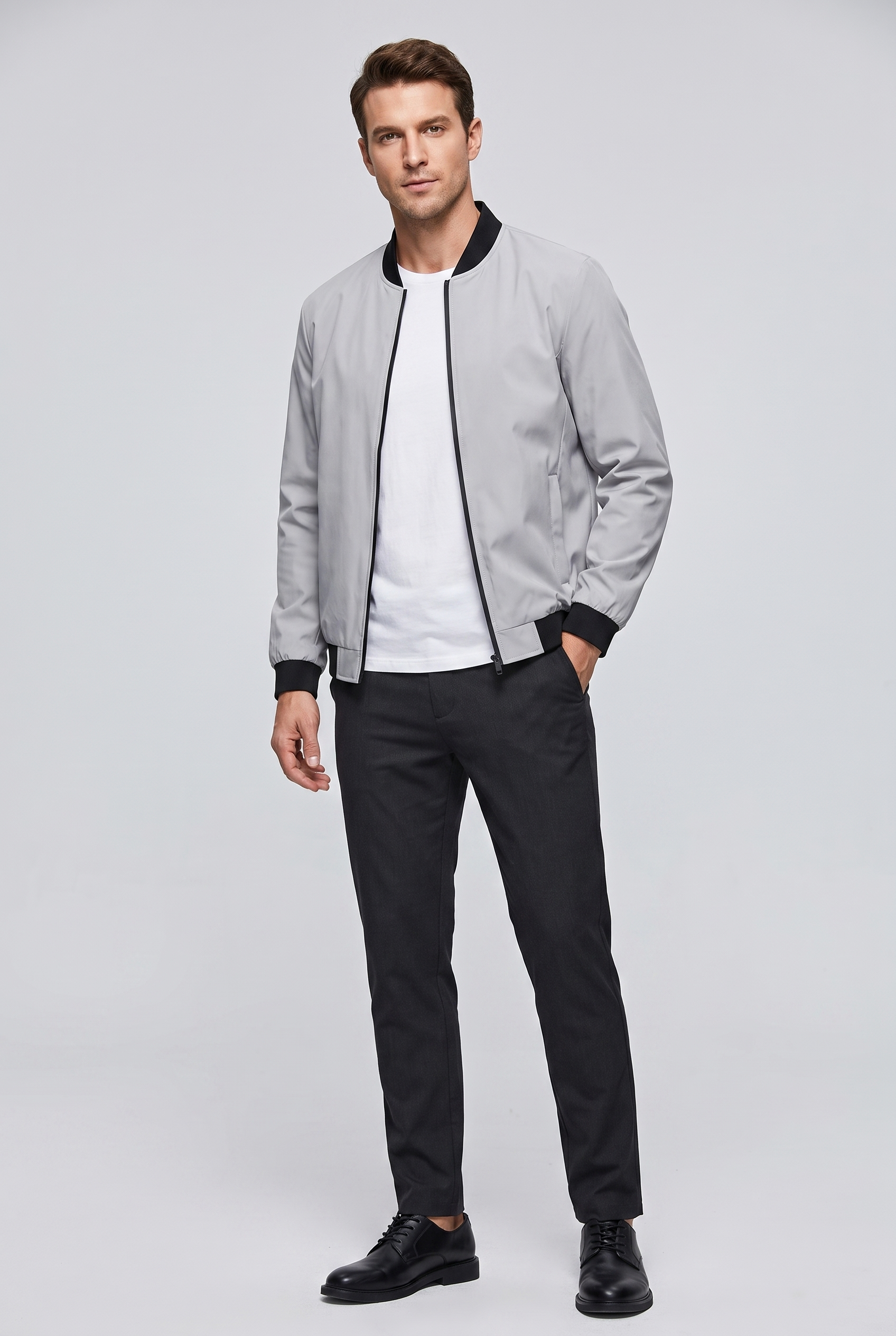 Men's Slim Fit Stand Collar Jacket