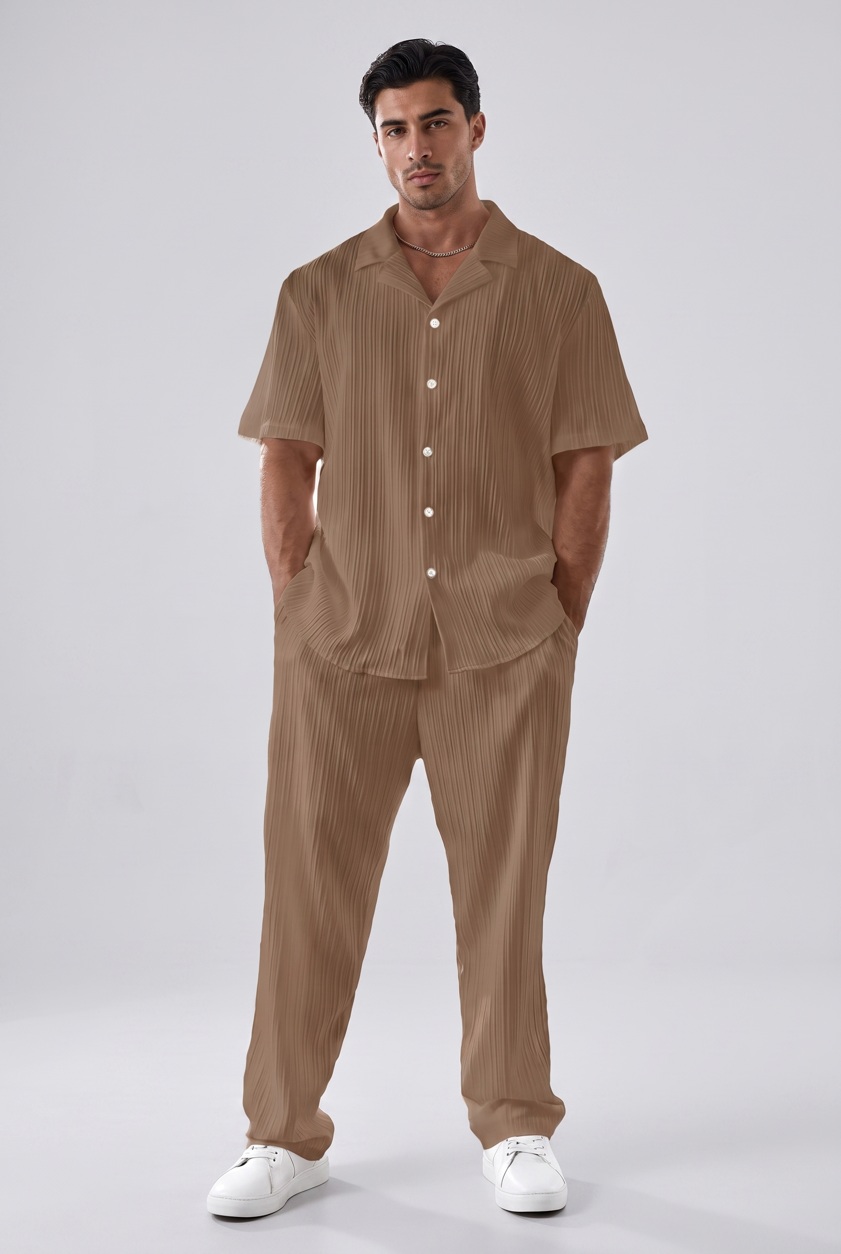 Men's Casual Commuter Shirt and Trousers Set