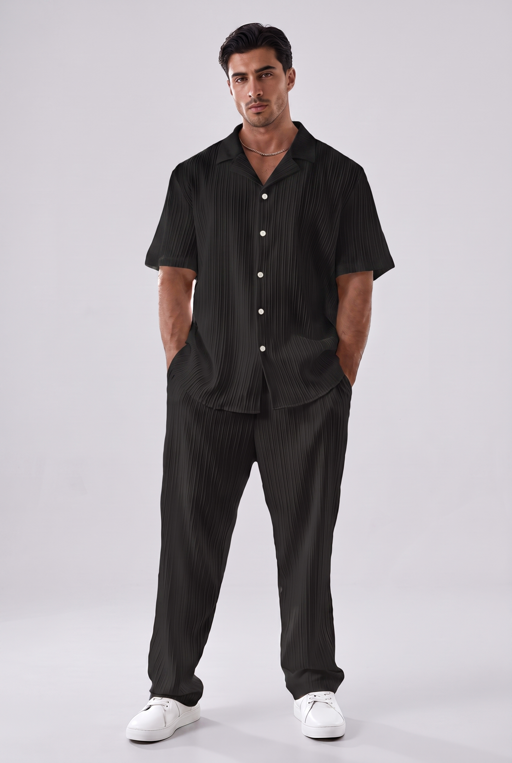 Men's Casual Commuter Shirt and Trousers Set