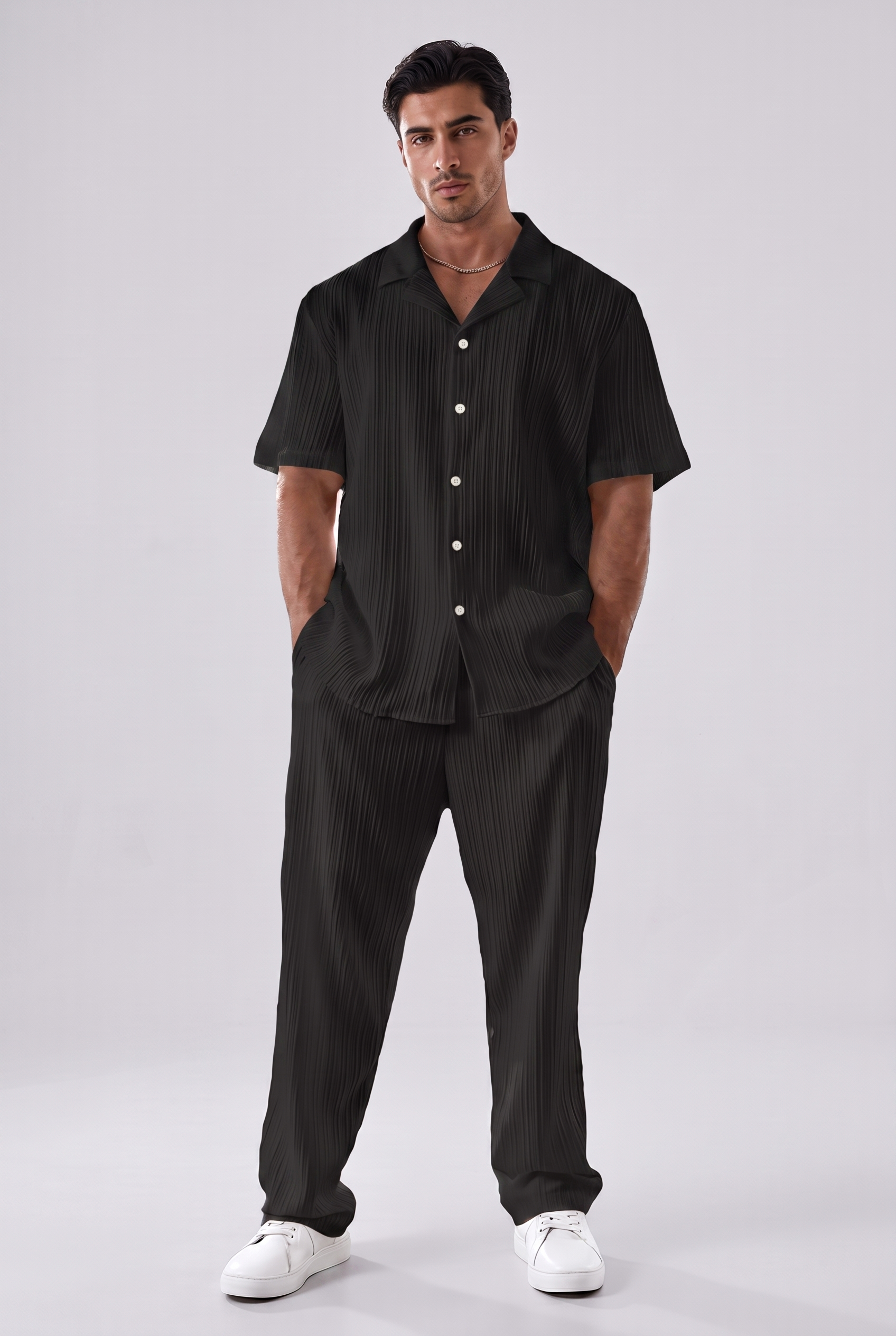 Men's Casual Commuter Shirt and Trousers Set