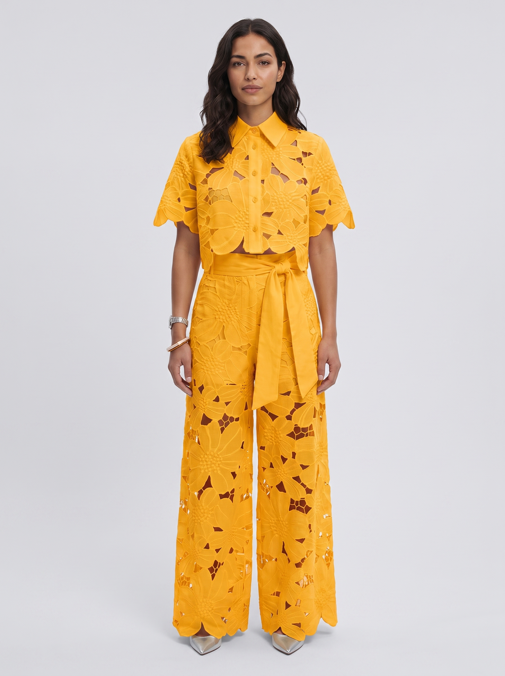 Women's Elegant Shirt and Wide-Leg Pants Outfit Set