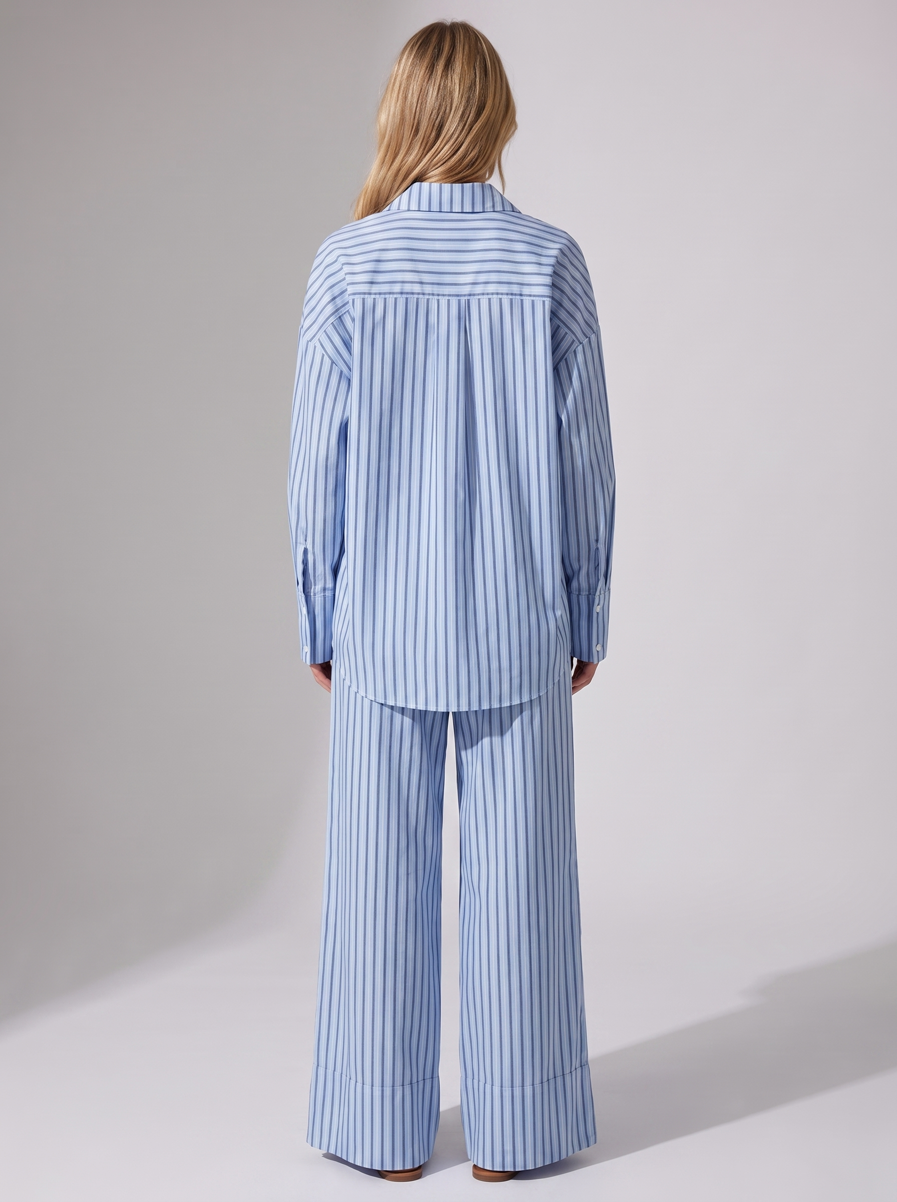 Women's 3-Piece Casual Suit with Striped Tank Top and Stretch Trousers