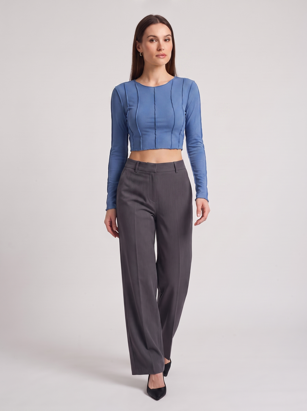 Women's Slim Long Sleeve Crop Top