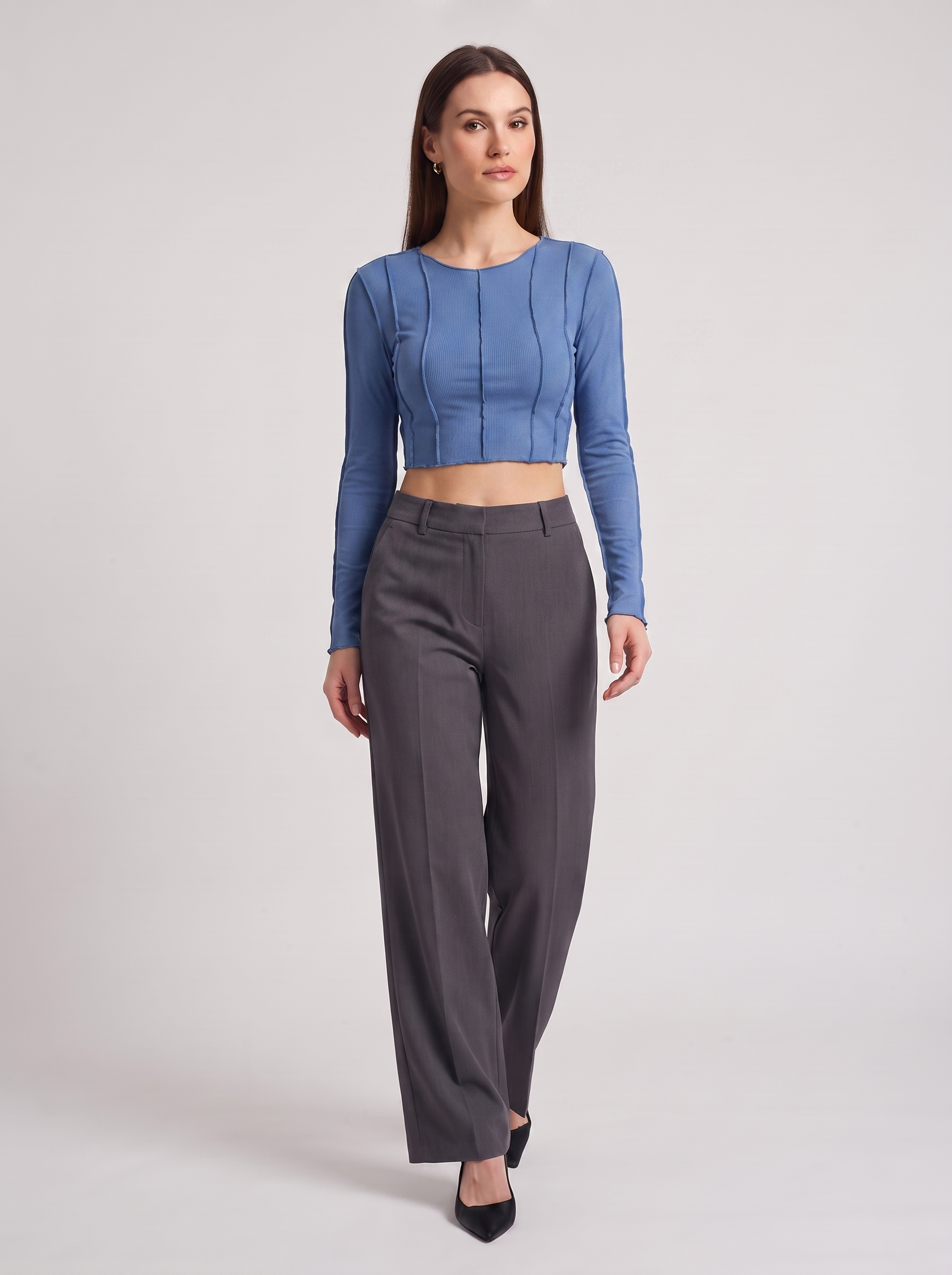 Women's Slim Long Sleeve Crop Top