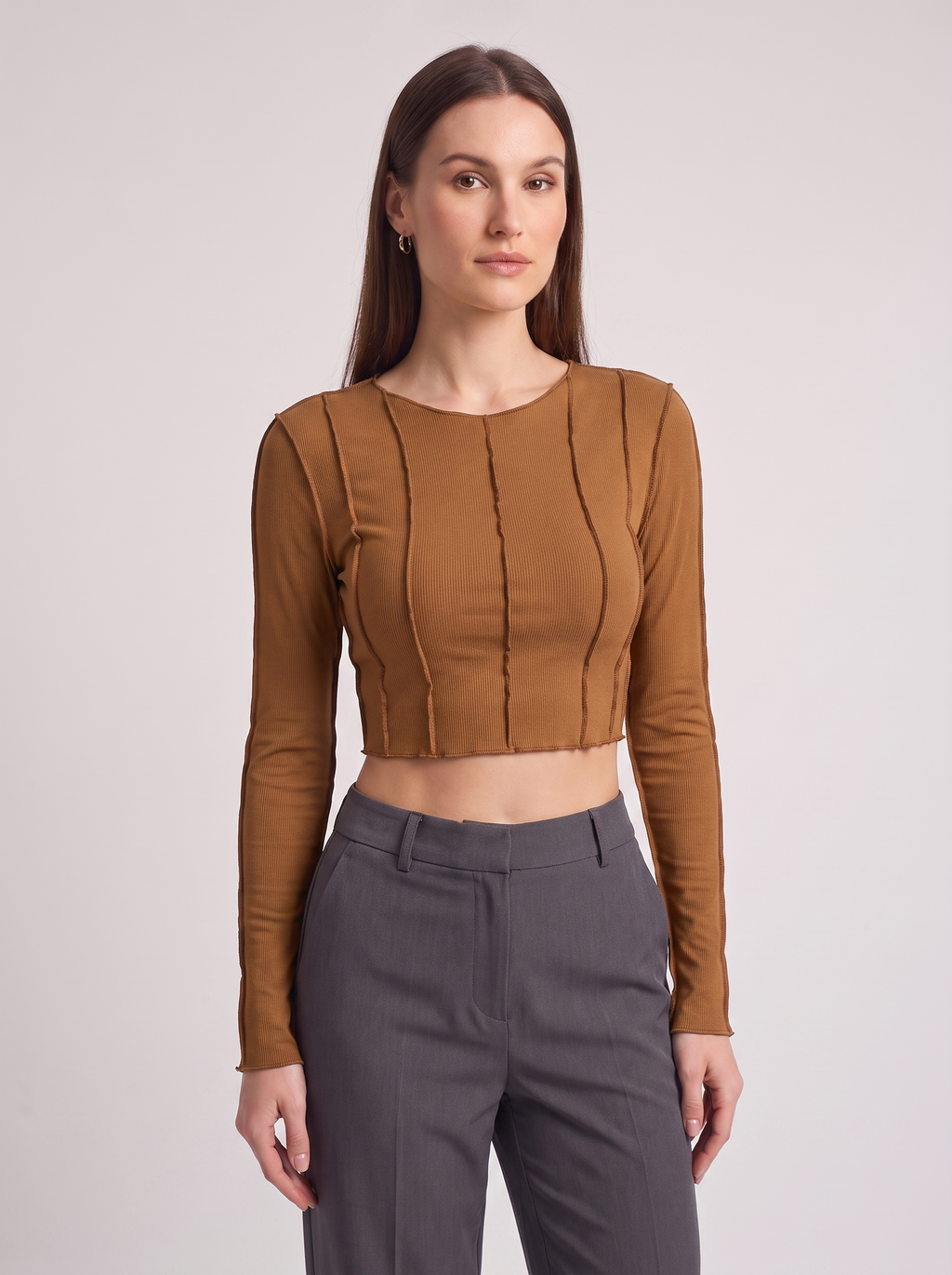 Women's Slim Long Sleeve Crop Top