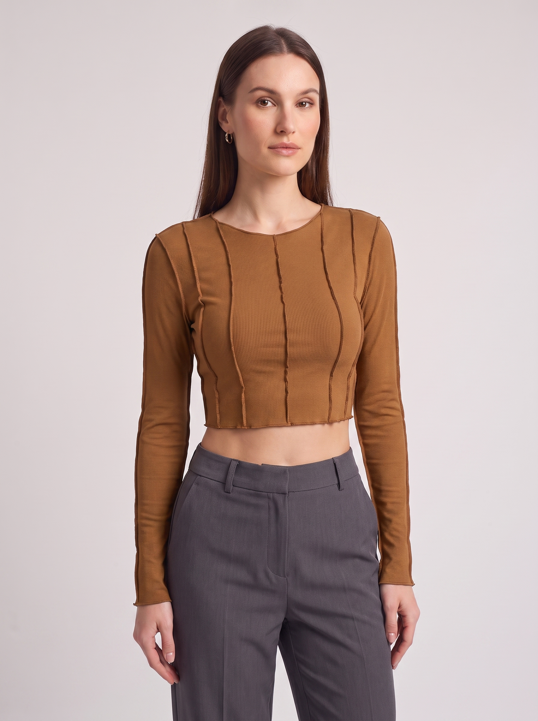 Women's Slim Long Sleeve Crop Top