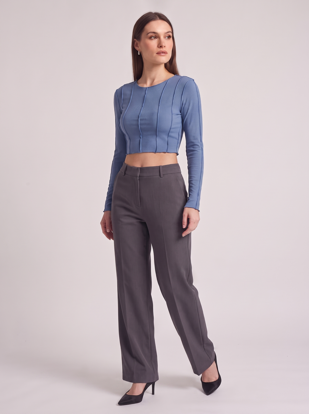 Women's Slim Long Sleeve Crop Top