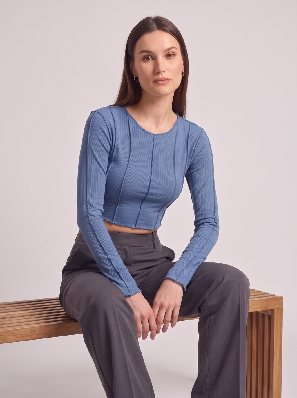 Women's Slim Long Sleeve Crop Top
