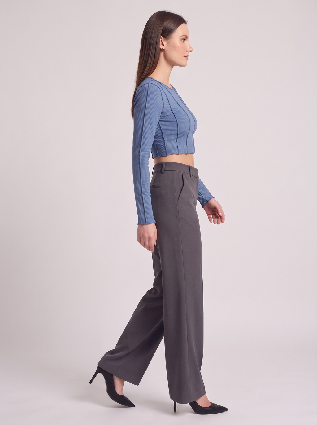 Women's Slim Long Sleeve Crop Top