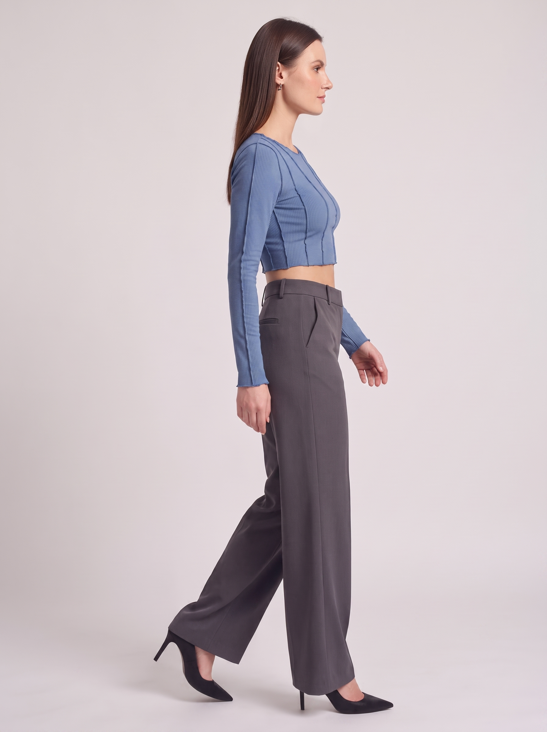 Women's Slim Long Sleeve Crop Top
