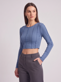 Women's Slim Long Sleeve Crop Top