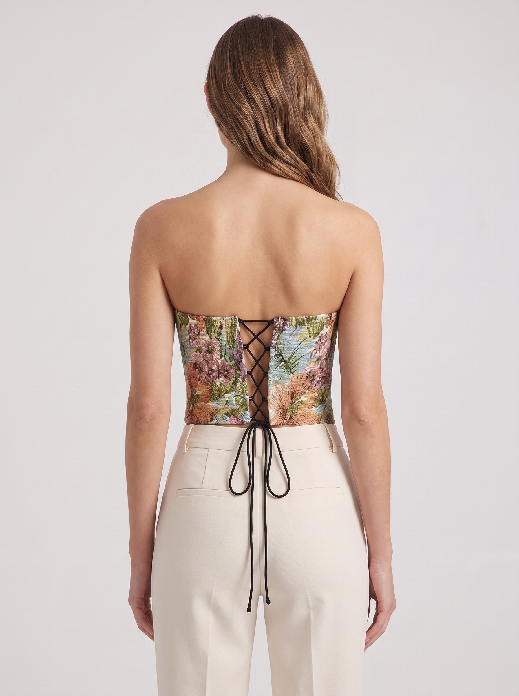 Women's Floral Print Tube Top - Slim Fit Crop Vest