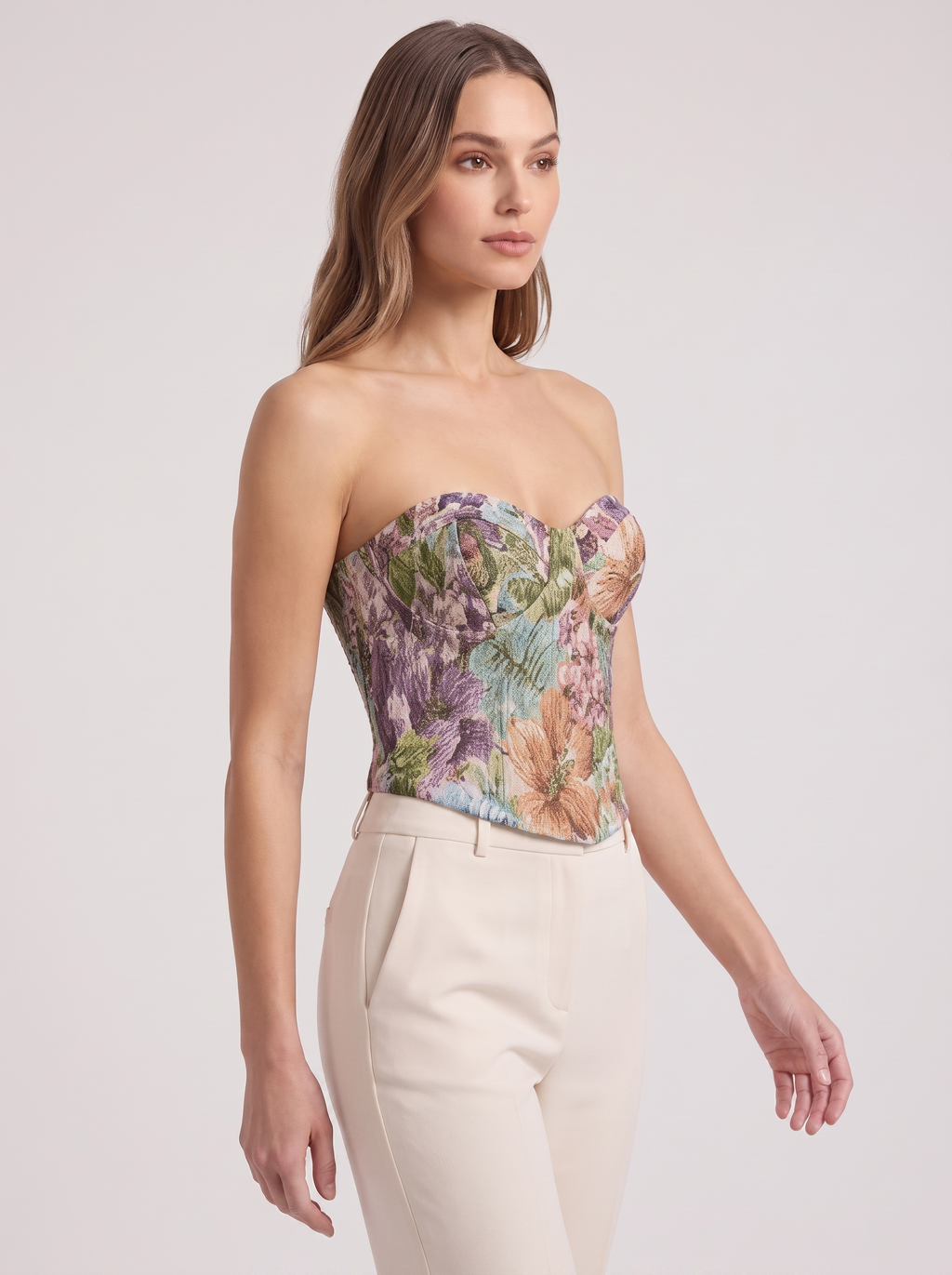 Women's Floral Print Tube Top - Slim Fit Crop Vest