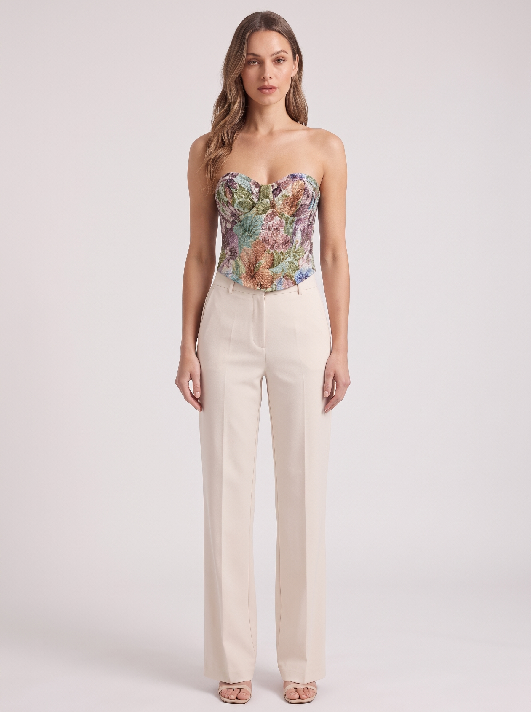Women's Floral Print Tube Top - Slim Fit Crop Vest