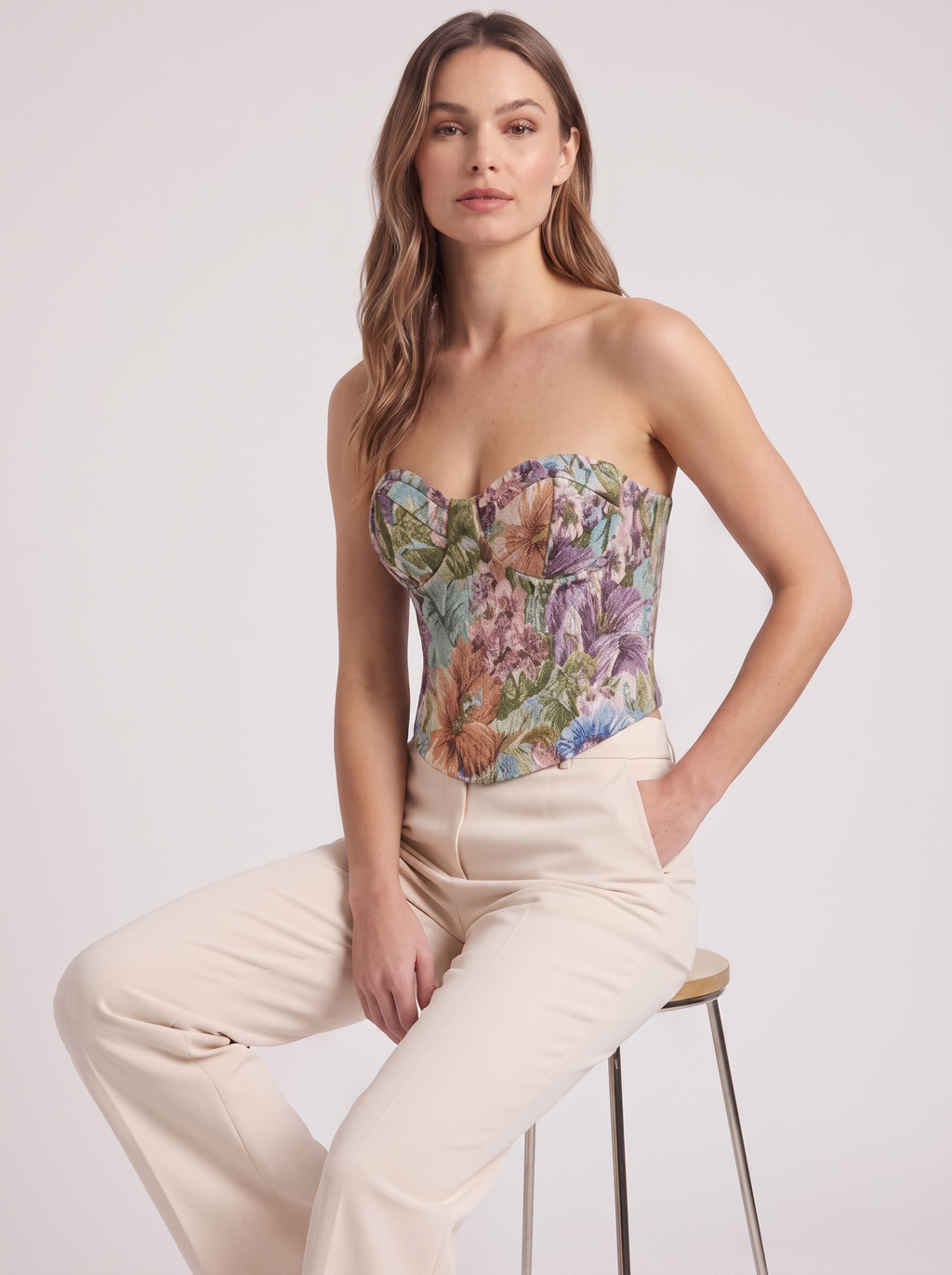 Women's Floral Print Tube Top - Slim Fit Crop Vest