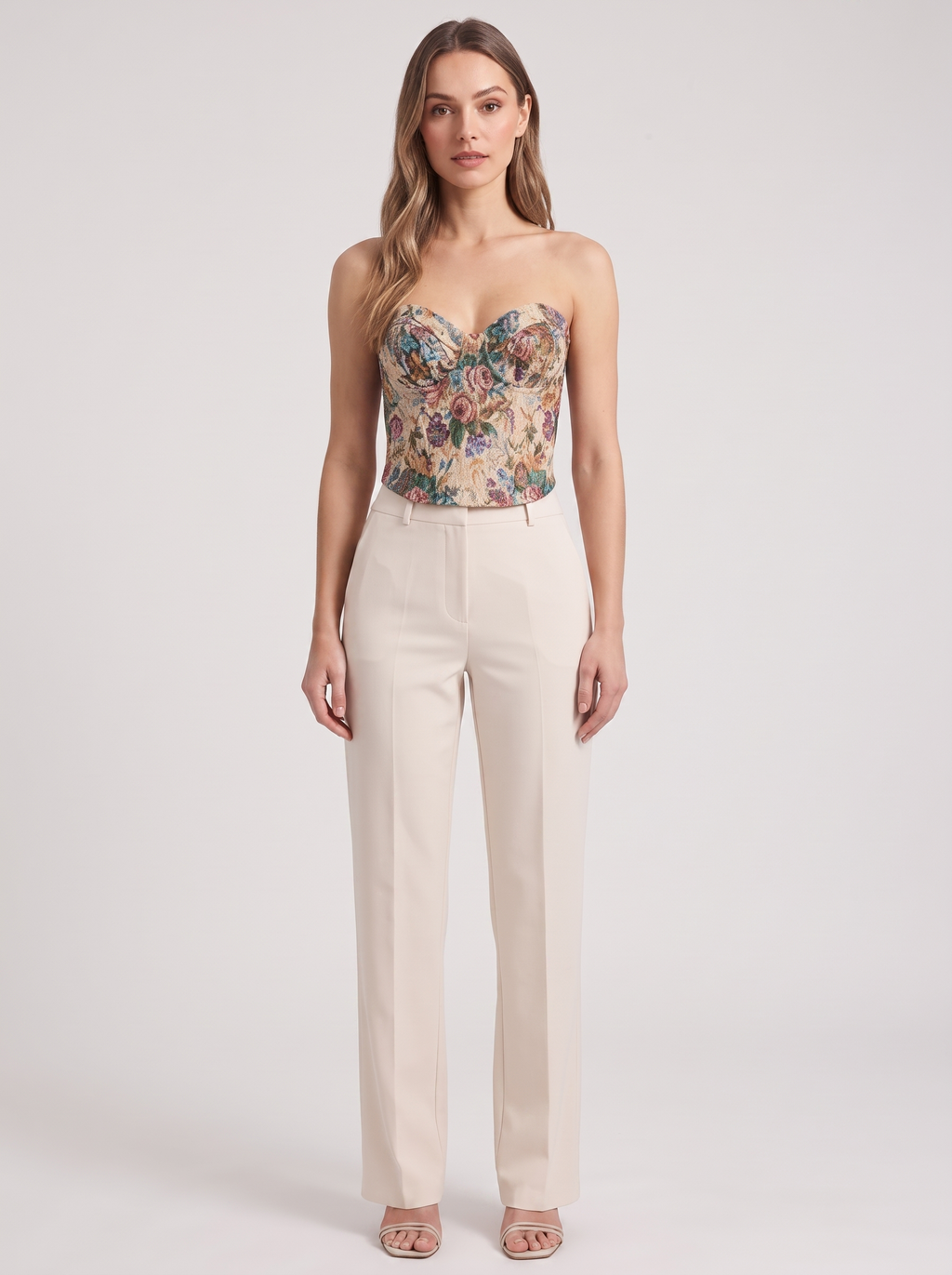 Women's Floral Print Tube Top - Slim Fit Crop Vest