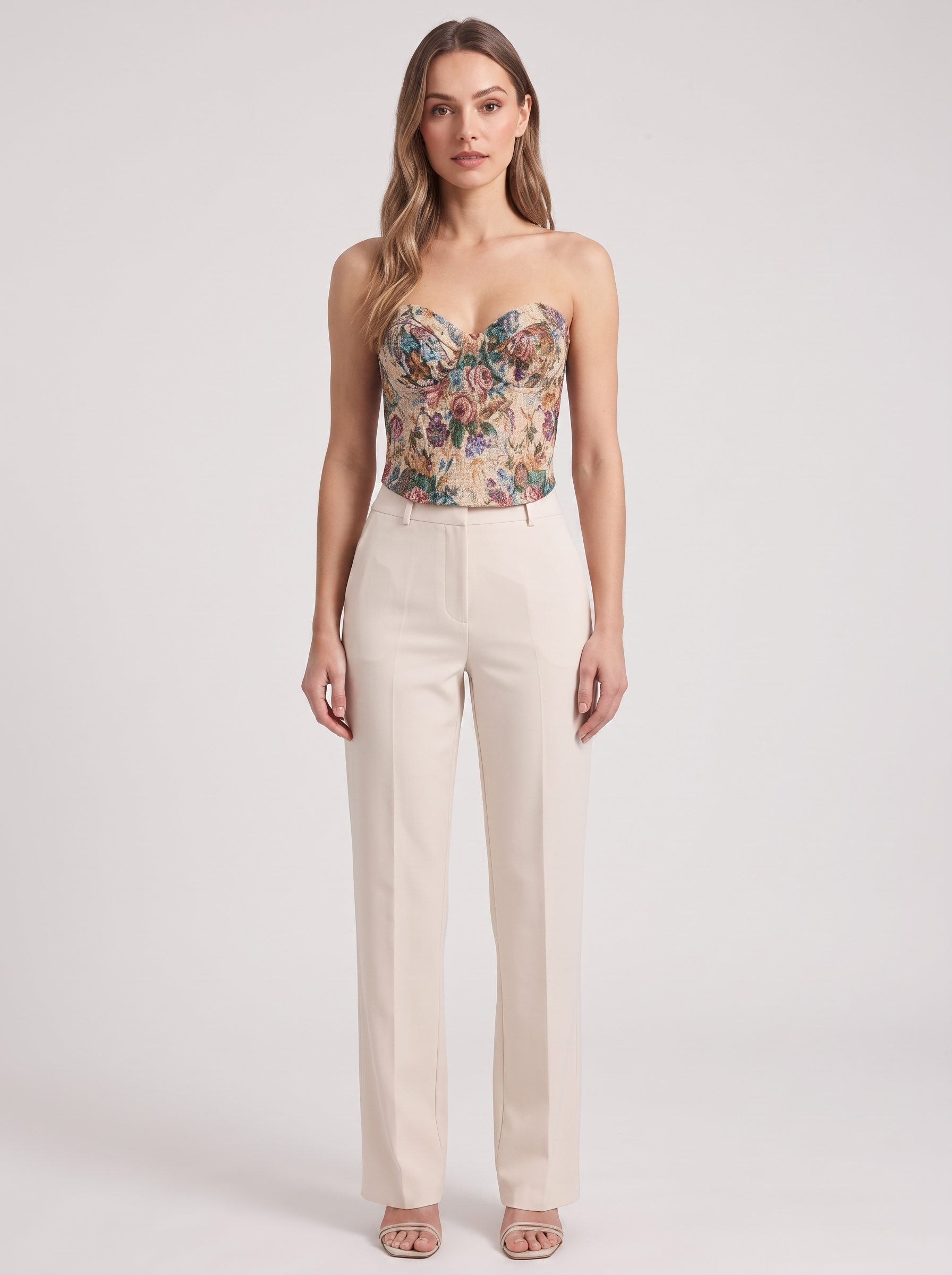 Women's Floral Print Tube Top - Slim Fit Crop Vest