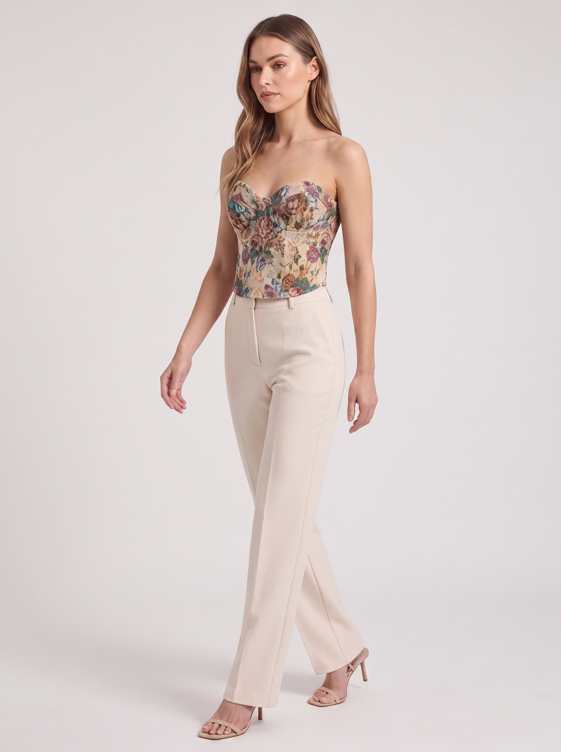 Women's Floral Print Tube Top - Slim Fit Crop Vest