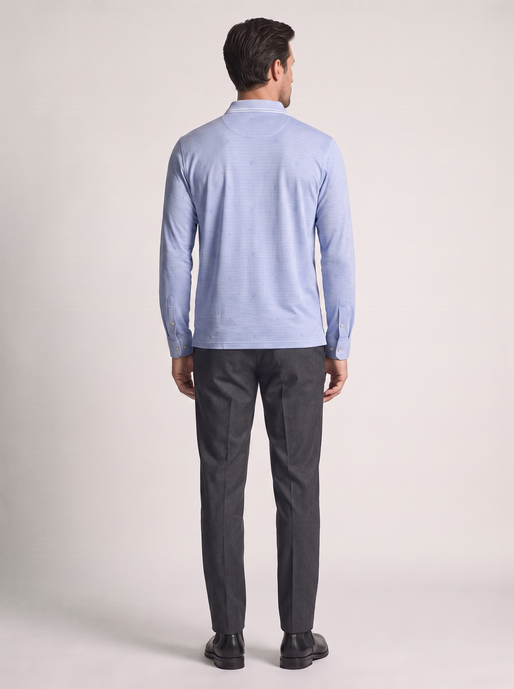 Men's Long Sleeve Lapel T-Shirt for Casual Wear
