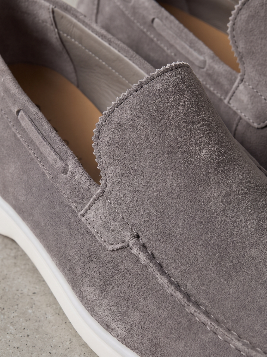 Men's Casual Slip On Shoes - Stylish Suede Flat Square Heel