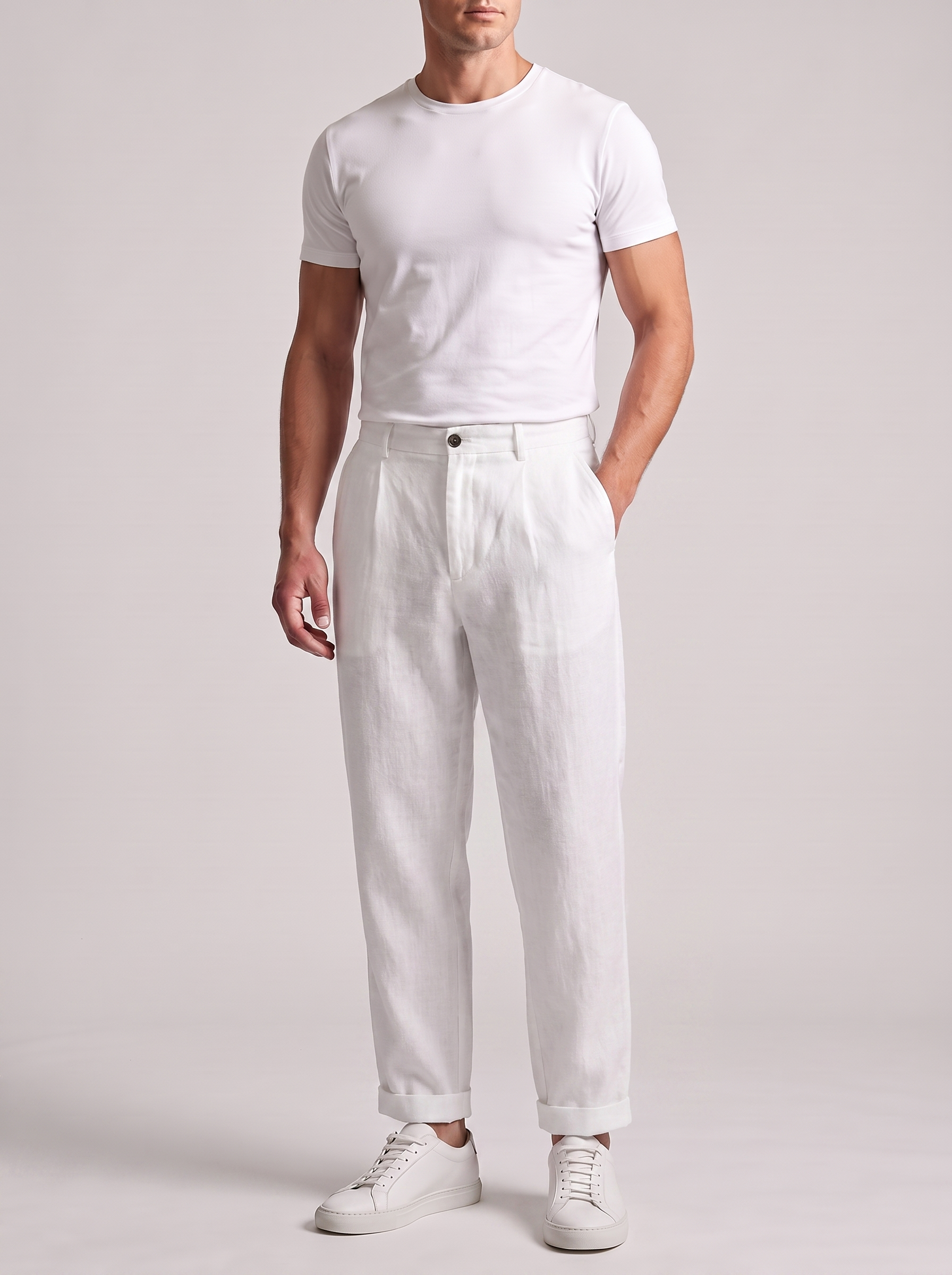 Men's Linen Casual Straight-Leg Trousers