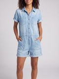 Women's Denim Jumpsuit with Multi Pockets