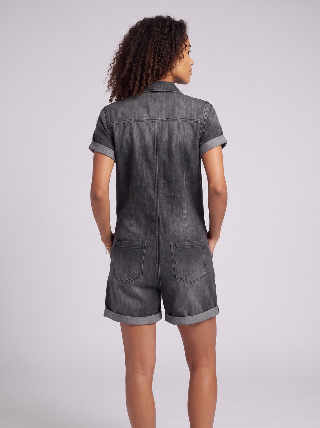 Women's Denim Jumpsuit with Multi Pockets