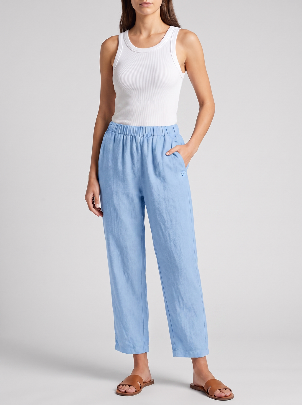 Women's Casual Straight Trousers With Pockets