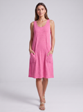 Women's Sleeveless Knitted Vest Dress with Pockets