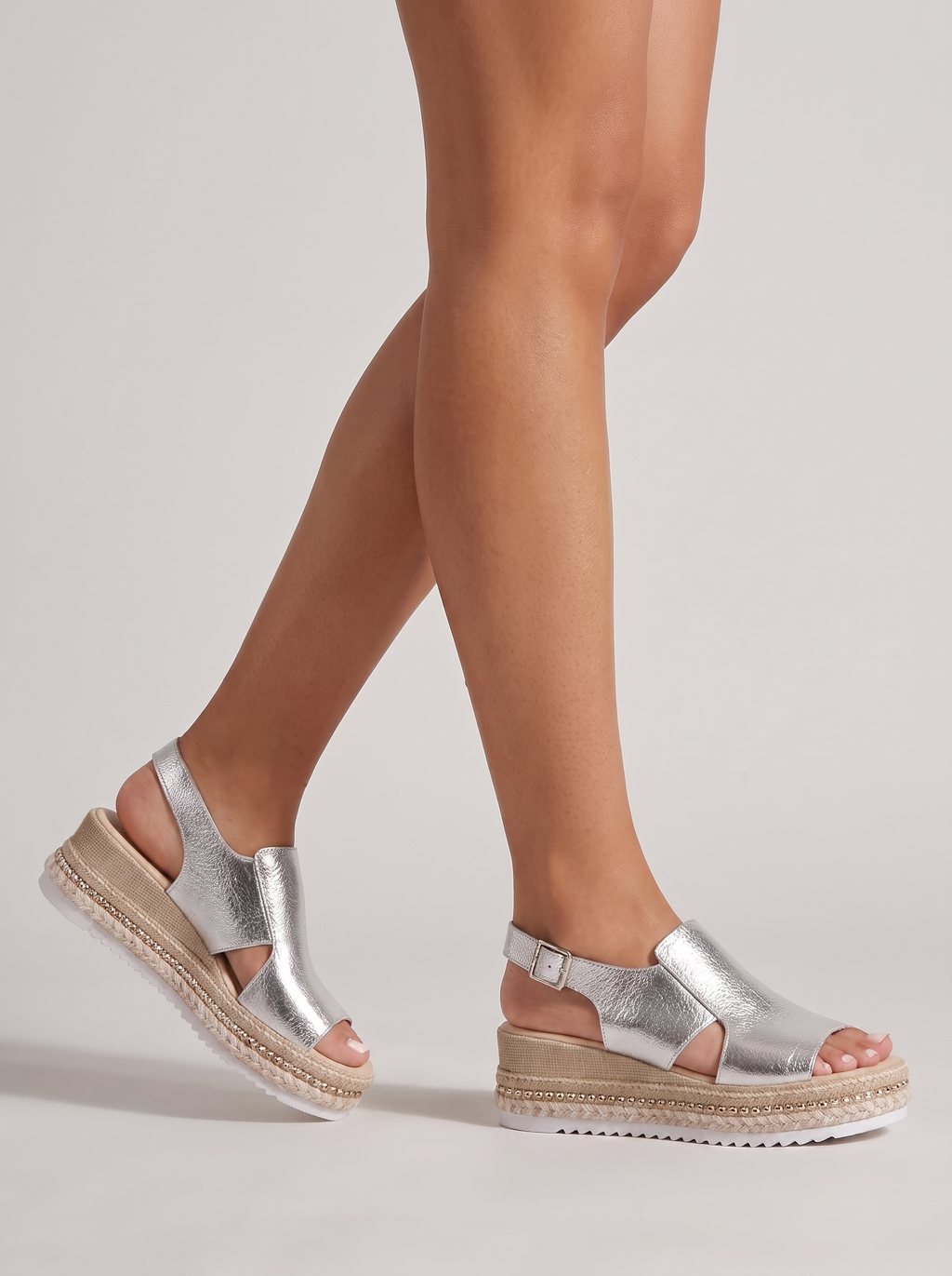 Women's Buckle Wedge Sandals with Hollow Fish Mouth Design