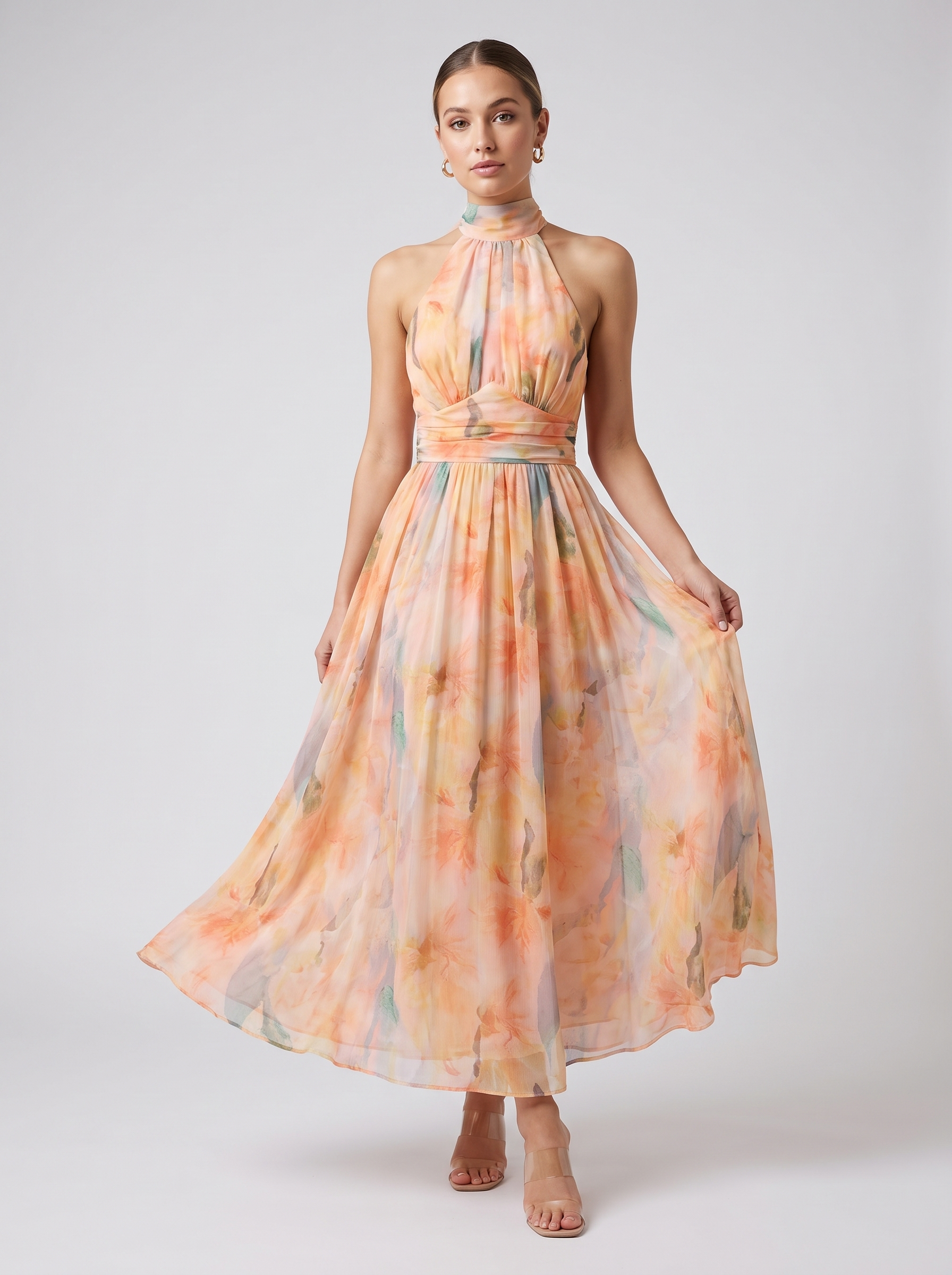 Women's Backless Maxi Dress - Sleeveless Summer Dress