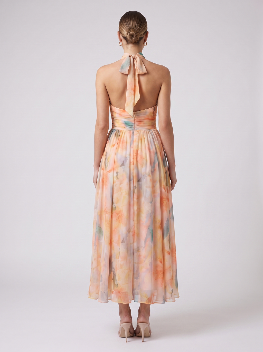 Women's Backless Maxi Dress - Sleeveless Summer Dress