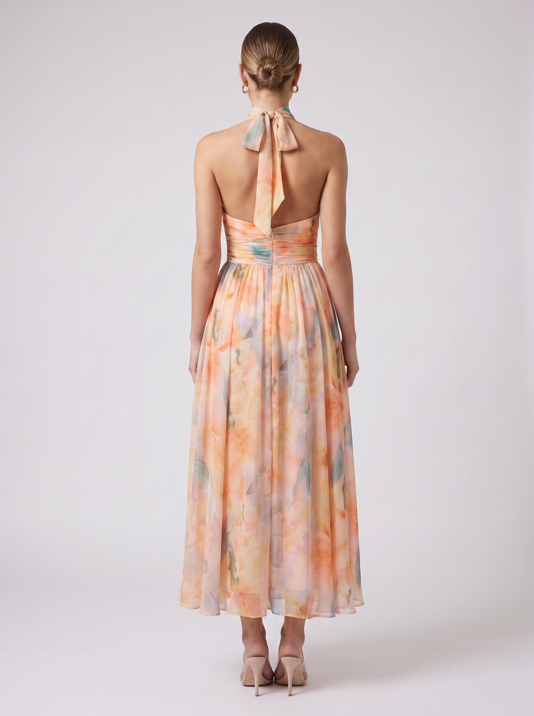 Women's Backless Maxi Dress - Sleeveless Summer Dress