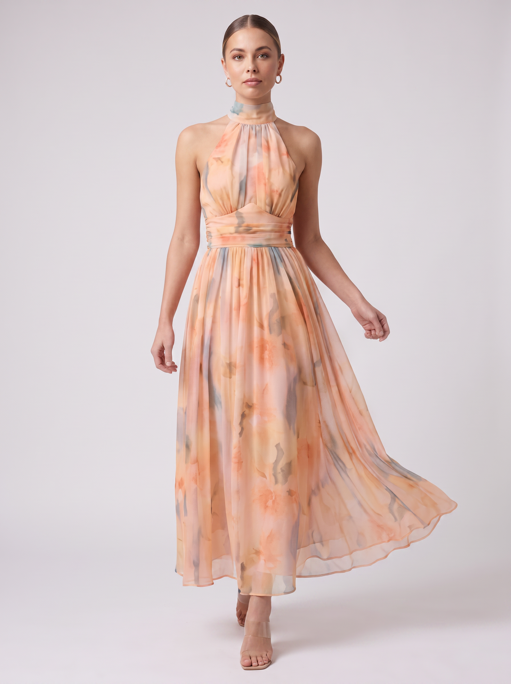 Women's Backless Maxi Dress - Sleeveless Summer Dress