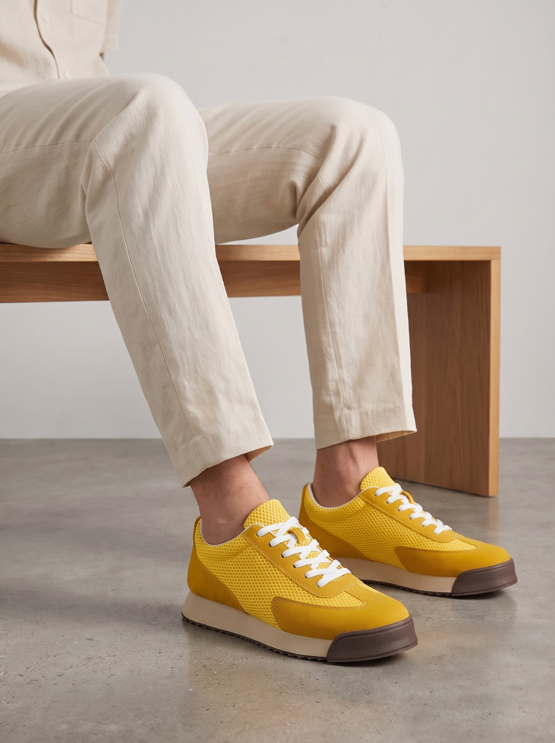 Men's Retro Sneakers - Thick Sole Trainers