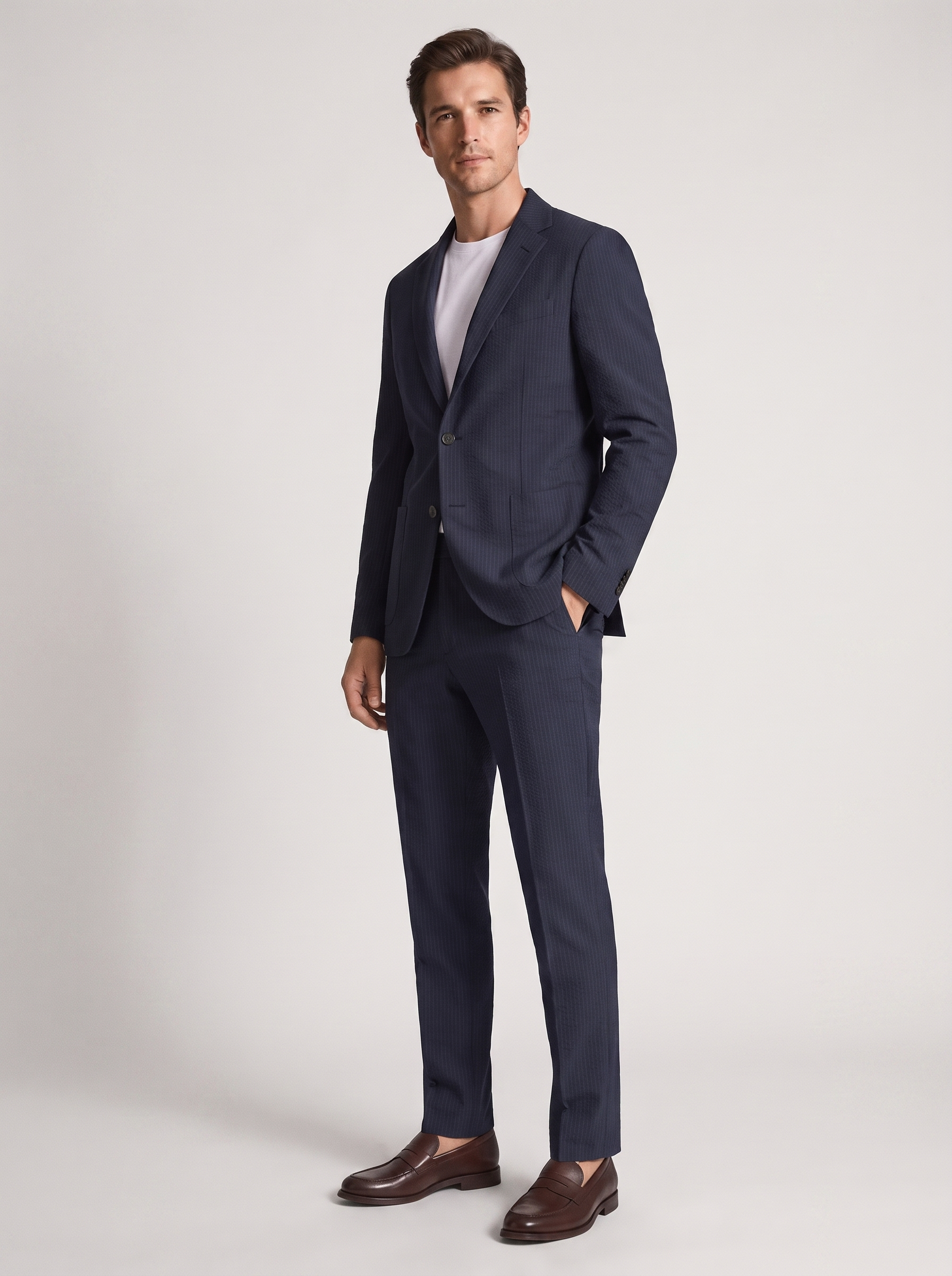 Men's Casual Waffle Pattern Suit