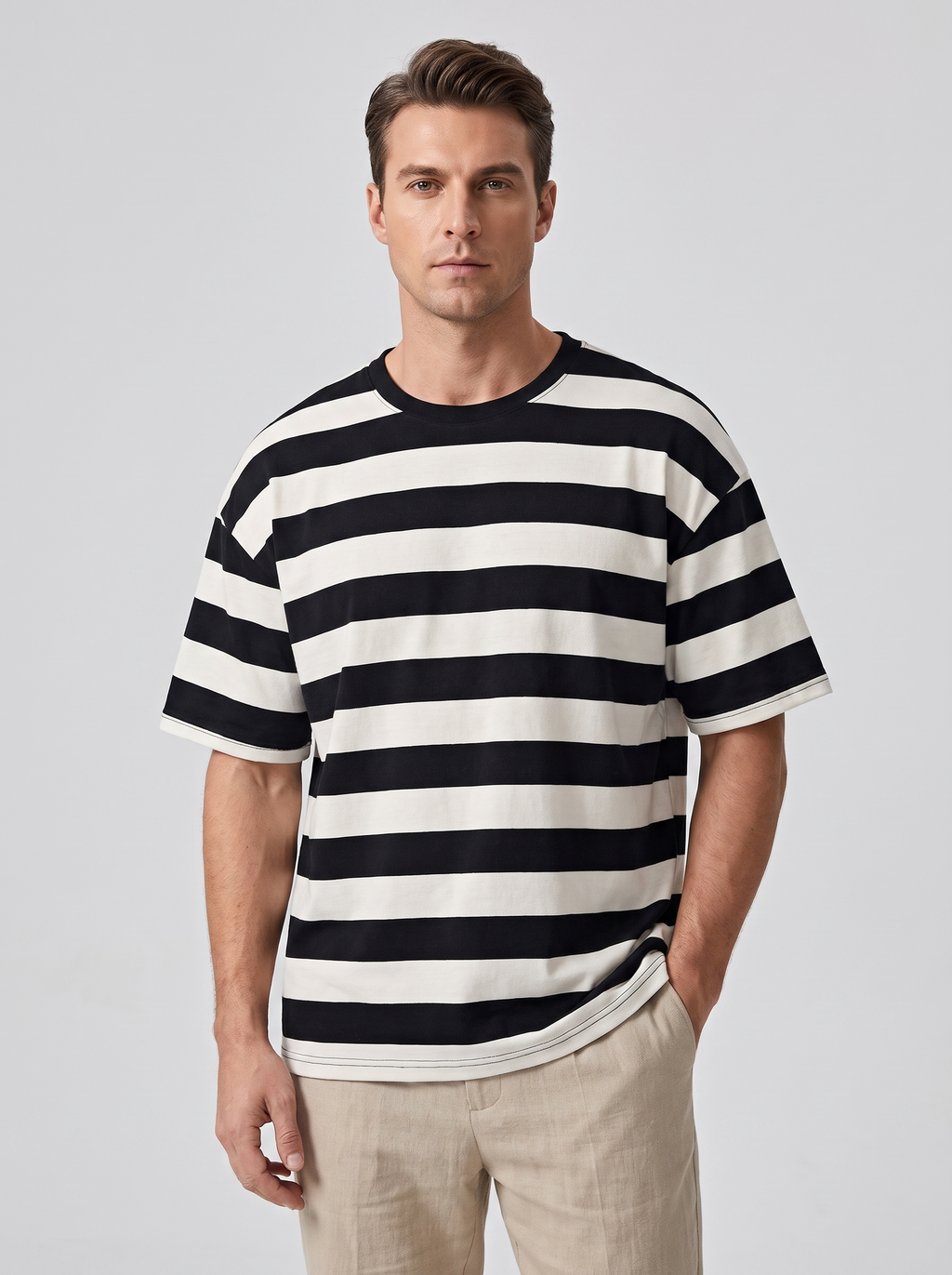 Men's Loose Round Neck Short Sleeve Top