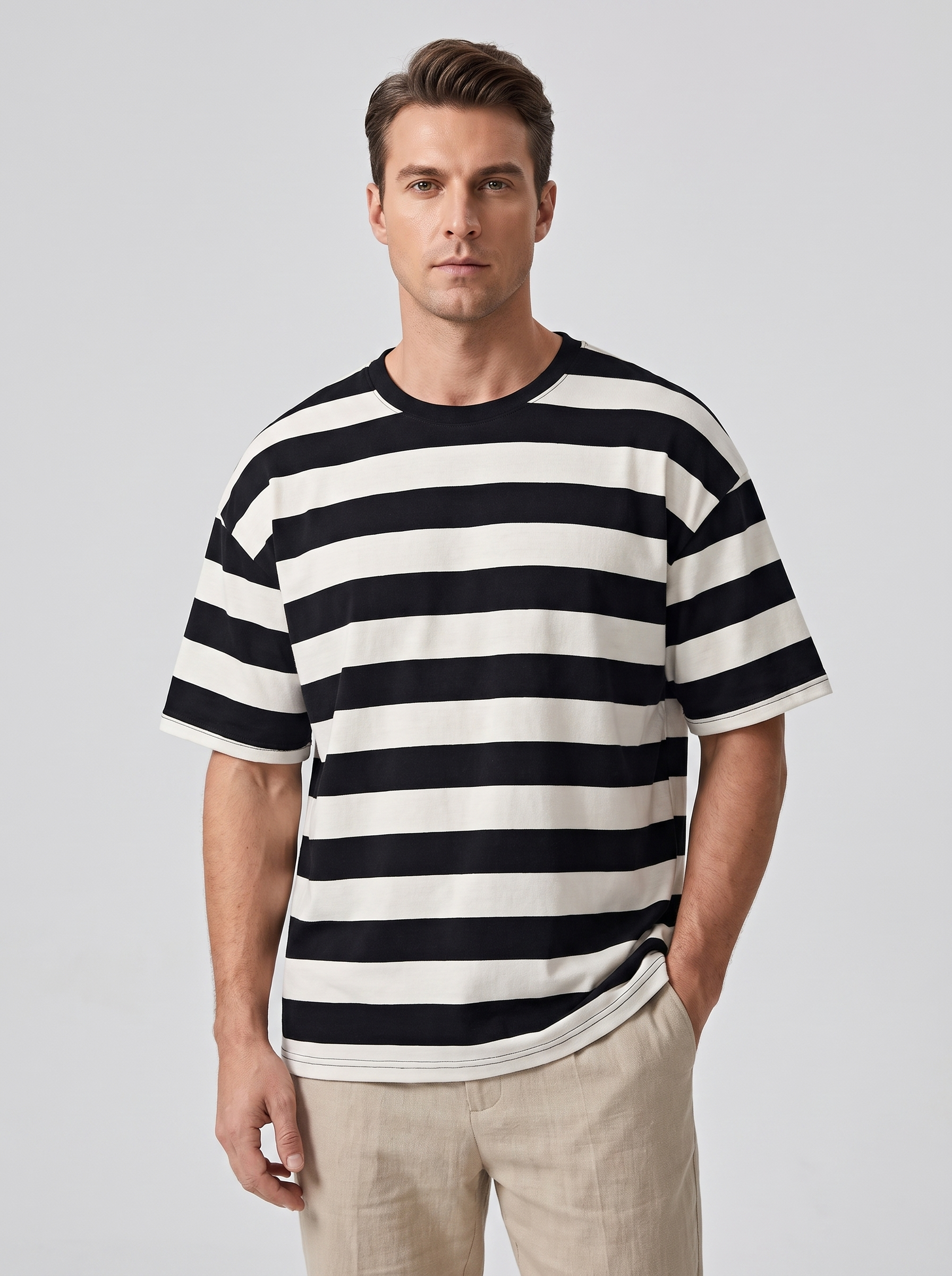 Men's Loose Round Neck Short Sleeve Top