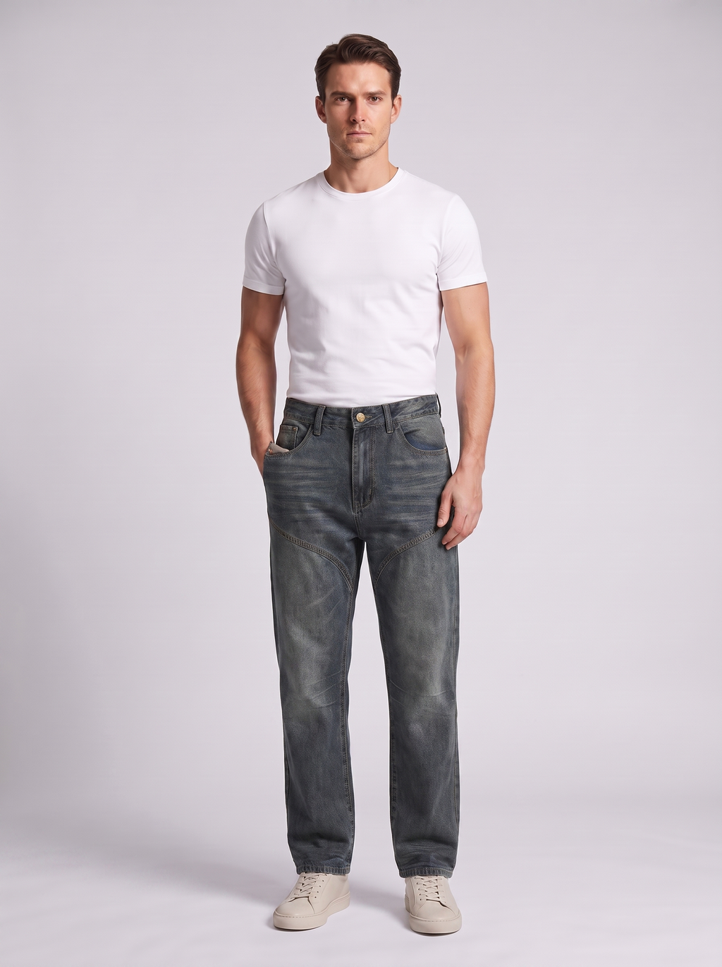 Men's Denim Boot-Cut Pants