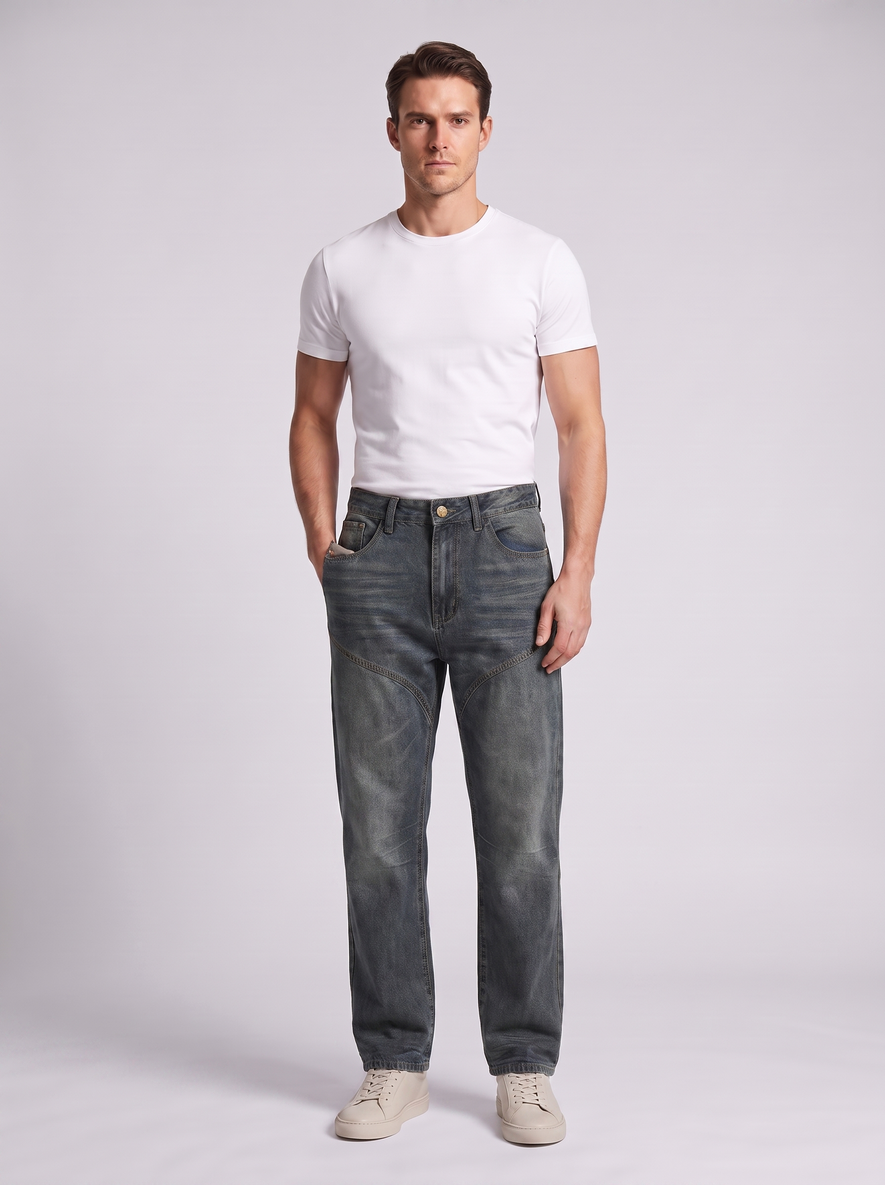 Men's Denim Boot-Cut Pants