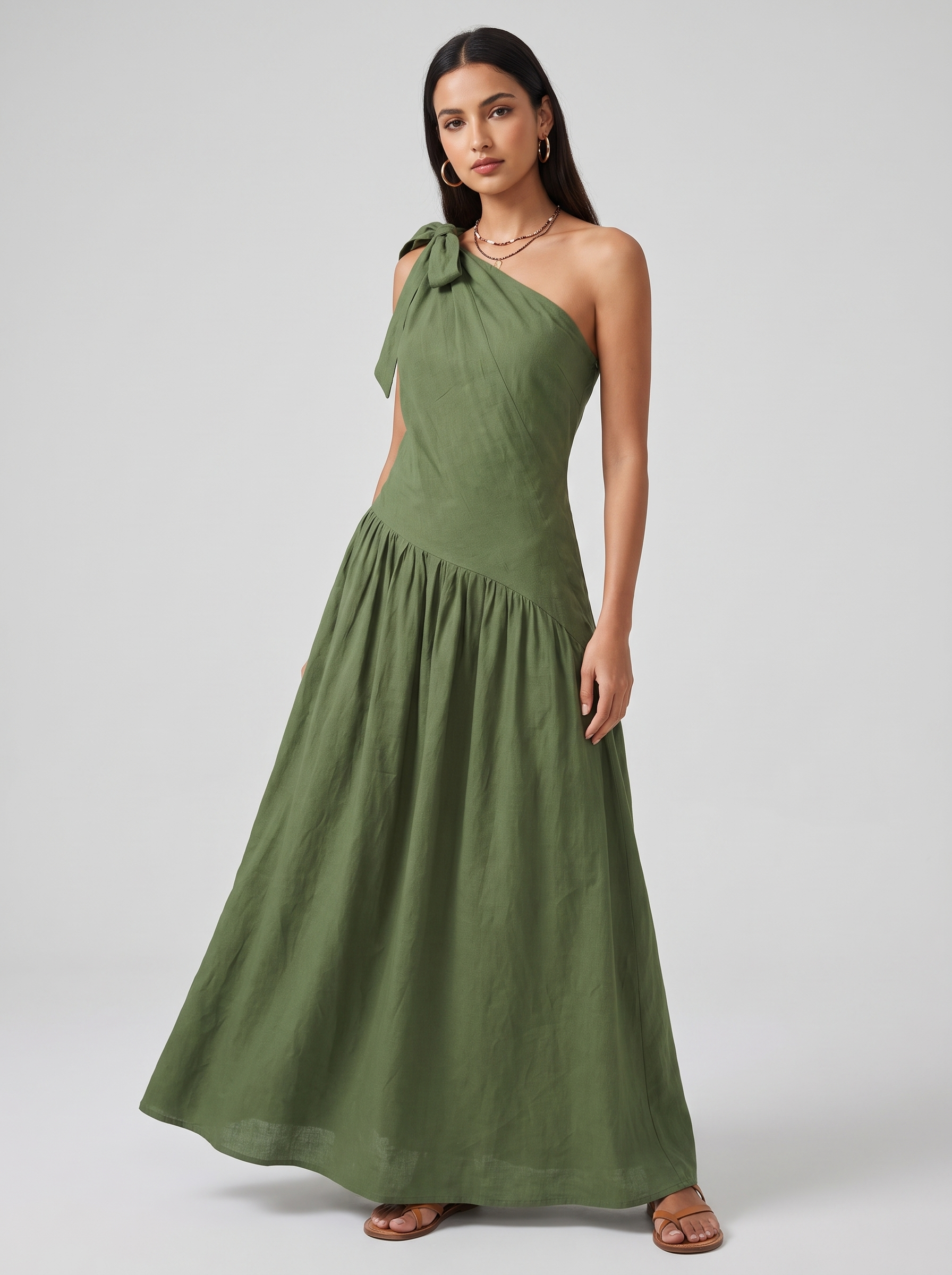 Women's Asymmetrical Maxi Dress for Summer Occasions