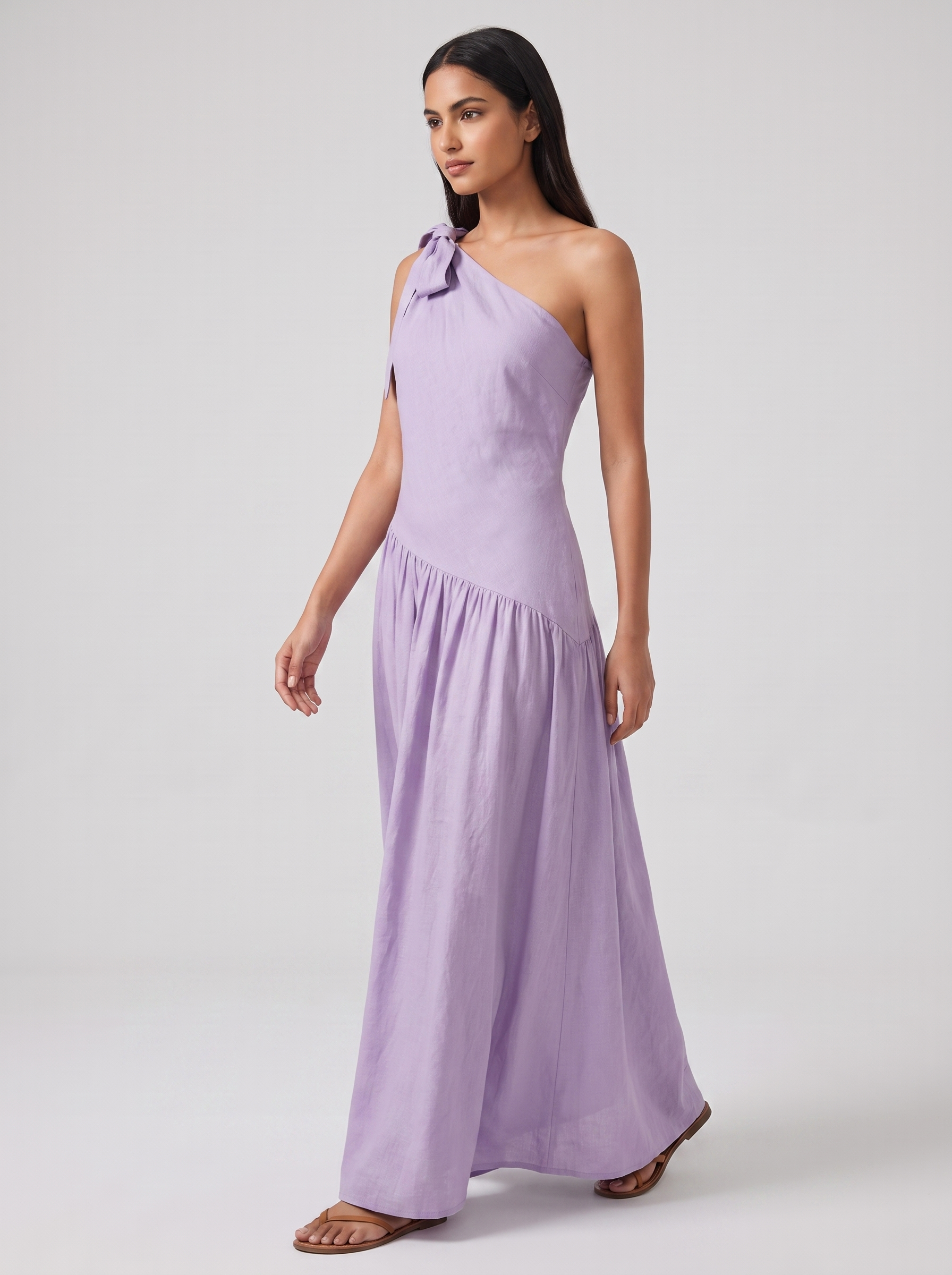 Women's Asymmetrical Maxi Dress for Summer Occasions